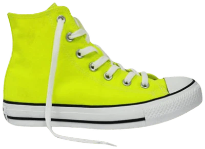 匡威 Converse Chuck Taylor AllStar 运动鞋 青少年 尺码 US 11 霓虹黄色帆布 高 — 第 1/2 张图片