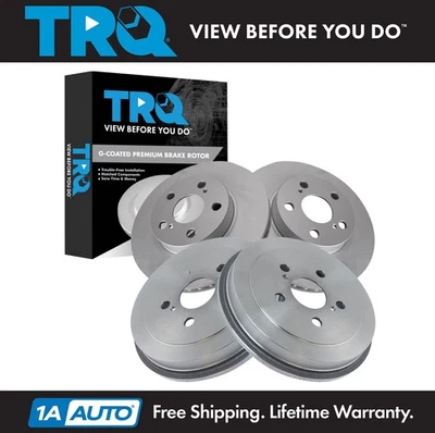 Conjunto de rotores de freio dianteiro e traseiro TRQ Premium G-Coated compatível com Toyota Prius 2004-2008 - Imagem 1 de 4