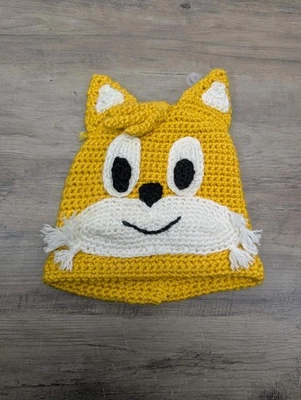 Sonic Tails Adolescentes/Niños Tejido a Mano Invierno Gorro Ganchillo Súper Suave Cálido  Foto 1 de 4