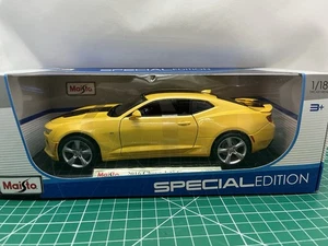2016 Chevrolet Camaro SS Maisto 1:18 Diecast Modellauto gelb NEU IN BOX - Bild 1 von 5