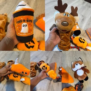 Herbst Thema Hundespielzeug Halloween Kürbis Quietschend Knistern 5er Set - Bild 1 von 2