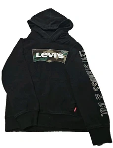 Levi's Youth Fleece Pullover Hoodie, Black/Camo ~ Soft & Stylish~ Size 4 - Picture 1 of 8