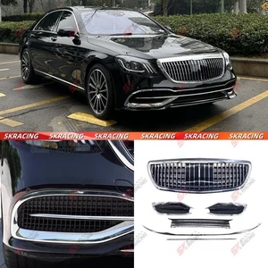 ABS Chrome Front Bumper Grille With ACC For Mercedes-Benz W222 S450 S560 18-20 - Picture 1 of 38