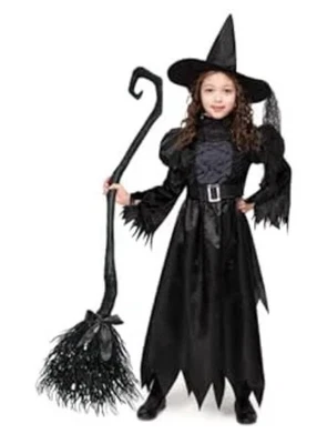 Disfraz de bruja Spooktacular Creations pequeño (5-7 años) vestido, sombrero y capa Foto 1 de 4