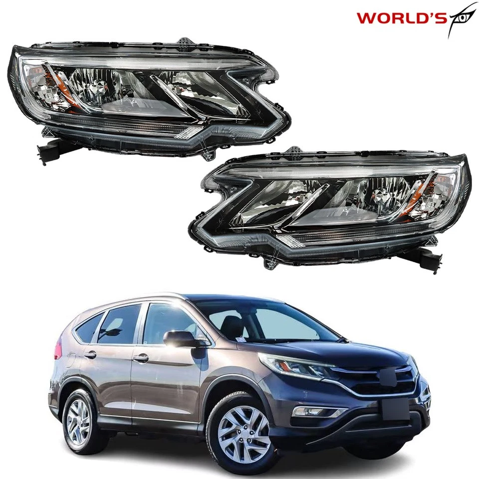 Faro halógeno para Honda CR-V 2015-2016 con lente transparente LED DRL lado derecho e izquierdo Foto 1 de 4