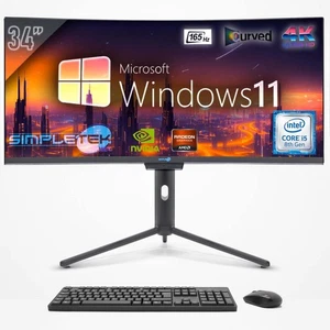 Aio All IN One i5 34 " Gebogen 4K Windows 11 32GB 960GB GTX1660 Gaming Editing - Afbeelding 1 van 10