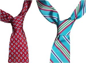Cravatte uomo Lauren Ralph Lauren REPP geometriche blu rosse design lusso - Foto 1 di 14
