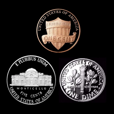 2014 S Lincoln Penny Jefferson Nickel Roosevelt Dime ~ Mint Proof Set of 3 Coins Cover