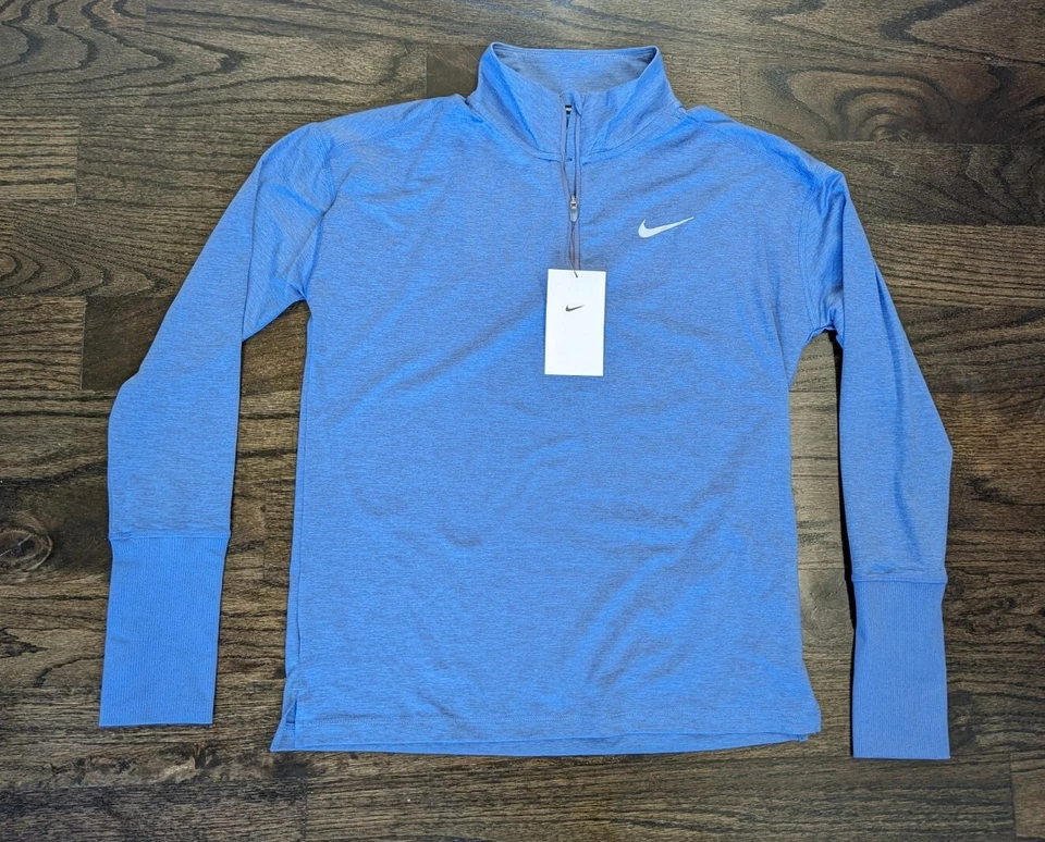 Nike Dri Fit Women’s Element Long Sleeve Running Top Blue Size Large CU0349-476