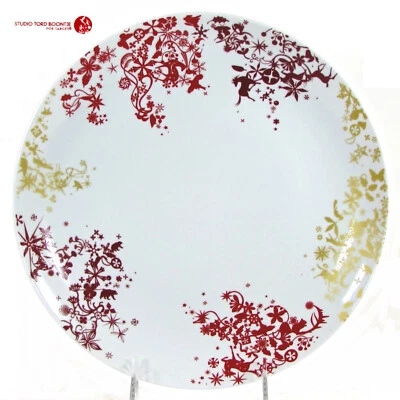 Studio Tord Boontje DÍA DE NAVIDAD 11" Plato de Cena Blanco Tinto Oro Vino Objetivo Foto 1 de 4