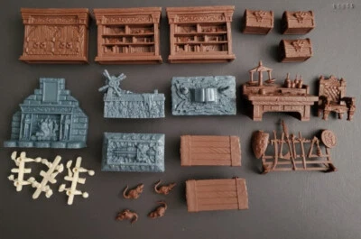 Juego completo de muebles Heroquest 28 mm Dungeons and Dragons Foto 1 de 3