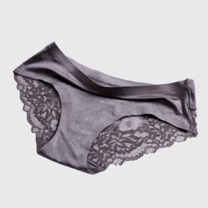 Shiny Satin Silky Knickers Sexy Briefs Women Underwear Lace Panties Seamless US - Picture 1 of 48