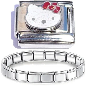 Pulsera Starter y Dije Italiano Hello Kitty - Joyería Vintage Años 90 CT4701 - Imagen 1 de 5
