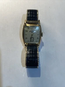 Elgin 1940s Deluxe 10Kt Factory gold filled Running Vintage Men’s Wrist Watch. - Picture 1 of 14