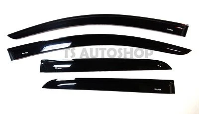 Black Rain Visor Weather Guards For Mitsubishi Mirage 4 Door Hatchback 2012 2015 - Image 1 of 4