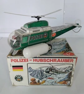 Helicóptero de Policía Artikel 339-G en hojalata. Made in Germany. Años 60 - Foto 1 di 11