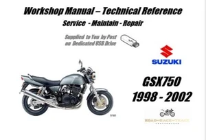 Suzuki GSX750 GSX 750  Service Repair Workshop Manual USB  1998 - 2002 - Picture 1 of 11