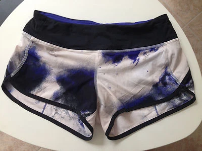 Pantalones Cortos Lululemon Milky Way Galaxy Speed Talla 4 Azul Crema Negro Foto 1 de 4