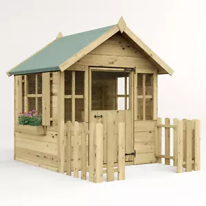 Wooden Playhouse Children Outdoor Garden Wendy House Boys Girls Kids Toys 4x4 - Picture 1 of 14