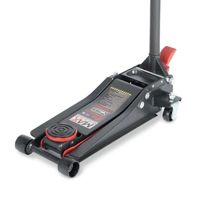 3-Ton Low Profile Hydraulic Floor Jack with Dual-Pump and Foot Pedal, Red - Image 1 of 4