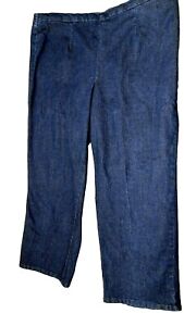 Alfred Dunner Womens Pants Denim Blue Jeans  20W Elastic Waist Pull On  RN19232 
