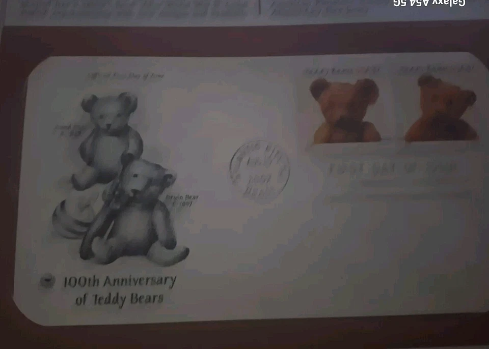 100 USPS PCS Anniversary Teddy Bears 2002 37c Stamp FDC 3654 First Day Issue NEW - Image 1 of 2