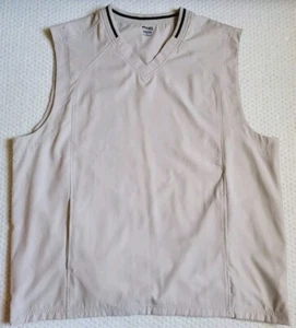 PING Performance Dynamics V-Neck Tan Pullover Windbreaker Vest Beige Pockets XL - Picture 1 of 5