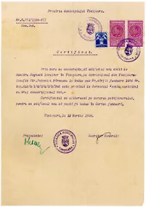 Romania, 1934, Land Registry Certificate, Timisoara - Revenue / Fiscal Stamps - Picture 1 of 1