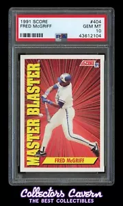 1991 Score #404 Fred McGriff PSA 10 (GEM MINT) MASTER BLASTER - Foto 1 di 2