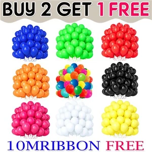 100 X Latex PLAIN BALOON BALLONS helium BALLOONS Quality Party Birthday Wedding - Picture 1 of 19