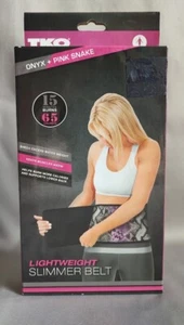 TKO Lightweight Slimmer Belt - One Size Fits Most - Onyx & Pink Snake - NIB - Picture 1 of 4