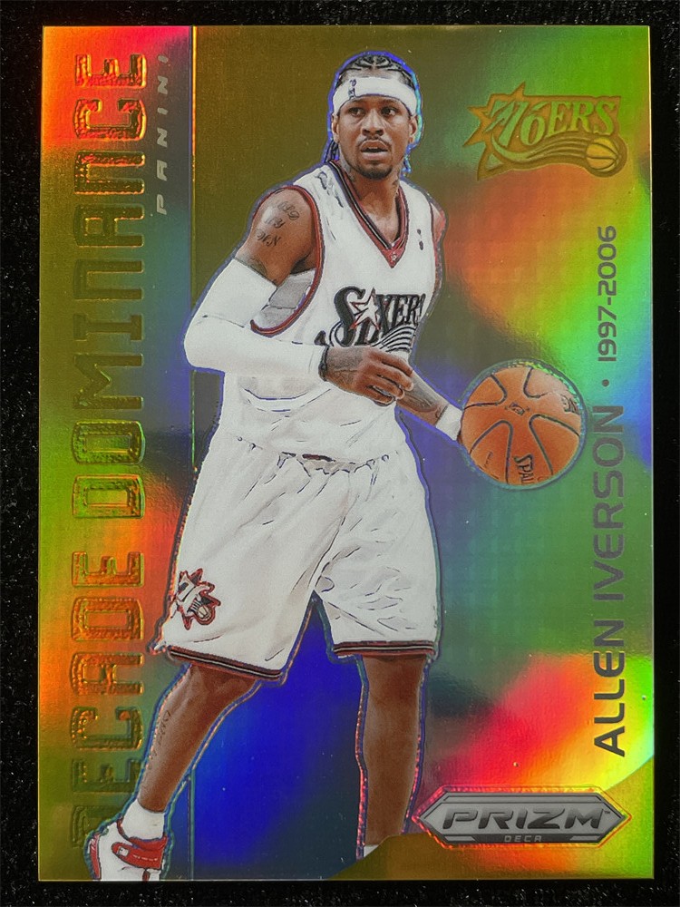 2023-24 Panini Prizm Deca Allen Iverson #9 Decade Dominance Gold Prizm /10