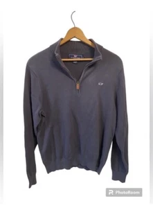 Vineyard Vines Mens 1/4 Zip Pullover Sweater Gray Size Medium - Picture 1 of 3