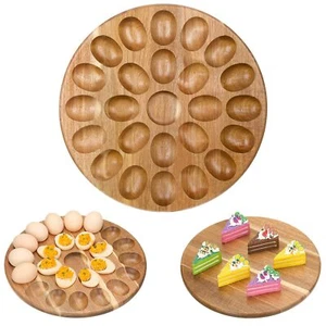 Reversible Wood Deviled Egg Platter and Charcuterie Board Thicken Tray Counte... - Picture 1 of 7