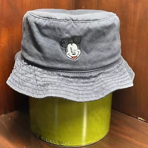 Disney Parks Adult Bucket Hat Navy Blue Embroidered Mickey Mouse Logo OSFM - Picture 1 of 4