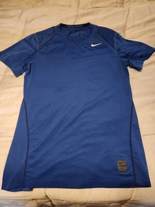 Men's Nike Pro Fitted Short Sleeve Shirt Royal Blue Size Small - Picture 1 of 5