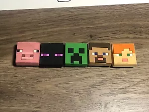 Minecraft Crocs Jibbitz Charms 5 Pack Steve Alex Enderman Creeper Pig Mojang - Picture 1 of 3