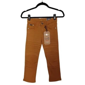 BROOKLYN'S BEST Tobacco Brown Moto Skinny Stretch Boy's Pants 6 NWT - Picture 1 of 8