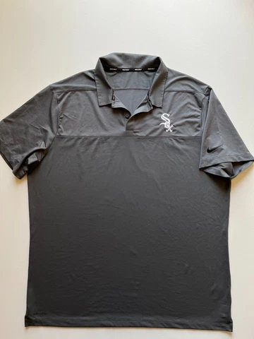 Nike Chicago White Sox Polo Shirt Mens XL Gray Dri-Fit Authentic Baseball MLB Cover