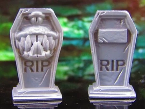 Tombstone Gravestone Graveyard Mimic Pair B Mini Miniature Model Character - Picture 1 of 5
