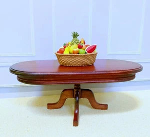 Dollhouse Miniature  Wooden Oval Dining Table (ONLY) - Picture 1 of 2