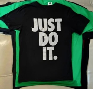 Nike Just Do It Logo Tee Shirt black and white Child Size S P - Picture 1 of 5