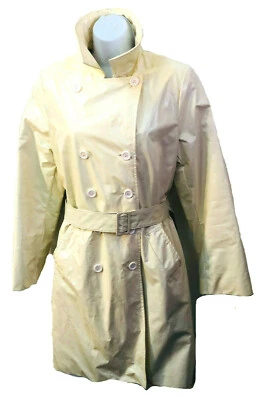Gabardina de vinilo charol marfil mod años 70 de colección forrada con cinturón talla 8 Foto 1 de 4