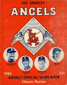 1965 Los Angeles Angels Official Score Book - Detroit Tigers Chavez Ravine - Picture 1 of 7