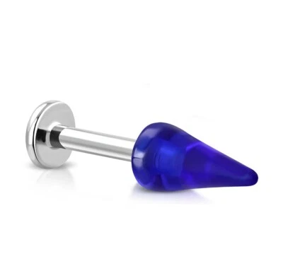 Edelstahl Piercing Labret Lippen G-1.6mm Acryl  Stainless steel y-inz533 - Bild 1 von 2
