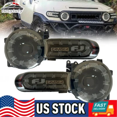 Pair Headlights LED DRL &Turn Signal For Toyota FJ Cruiser 2007-2014 Sequential - Imagem 1 de 4