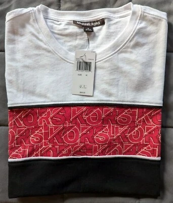 Camisa de manga corta Michael Kors para hombre bloque de color cuello redondo talla M nueva con etiquetas precio de venta sugerido por el fabricante 69,50 Foto 1 de 4