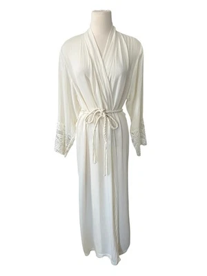 Bata Schweitzer vintage de lino marfil seda vestido con cordones cinturón trenzado femenino *Leer Foto 1 de 4