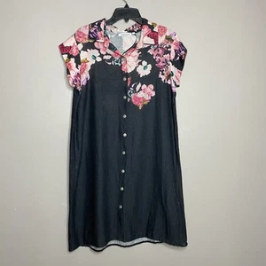 CRISTINA VERGANI Shift Dress Womens Sz XL Linen Blend Button Front Lightweight - Picture 1 of 16