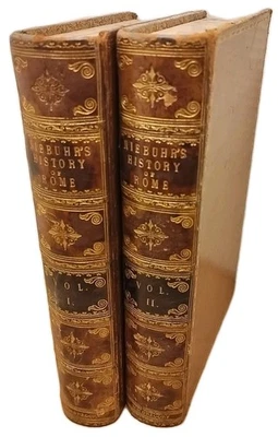 1831 The History of Rome by B. G. Neibuhr  Vols 1 & 2 Antique Leather Bound Maps - Image 1 of 4